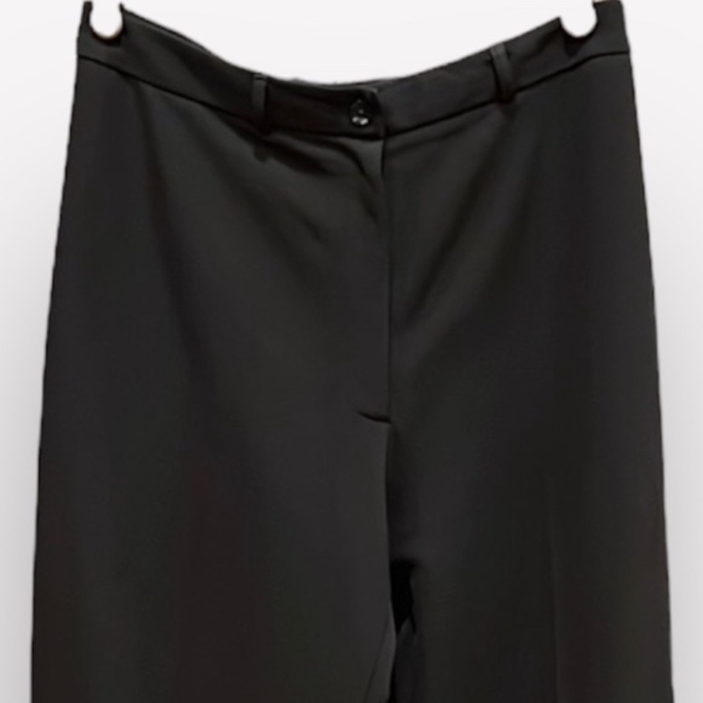 🦩🐠 vintage Jôn trouser pants flat front crease cuffed black stretch size 2